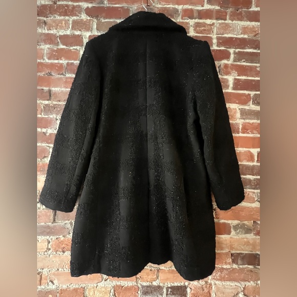 TAHARI Women’s Lurex Plaid Coat size XL Black with Metallic Threads - Picture 3 of 8